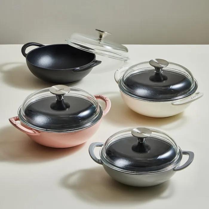 블랙아이언 무쇠냄비 베이비웍 20cm (유리뚜껑)