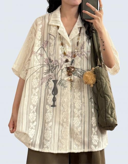 Mash Flower Casual Short-Sleeved Shirt