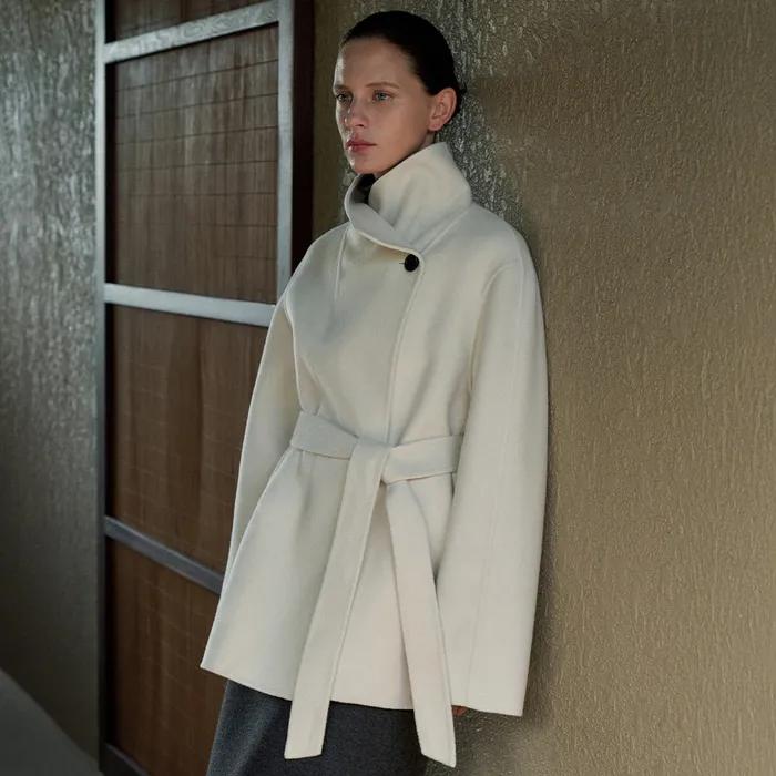 [3차 리오더]High Neck Half Handmade Coat[LMBEWI23CT702]-Dove