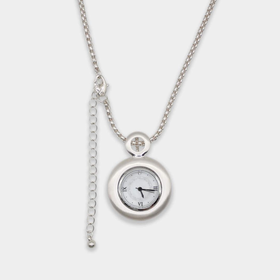 Muted White Time Necklace