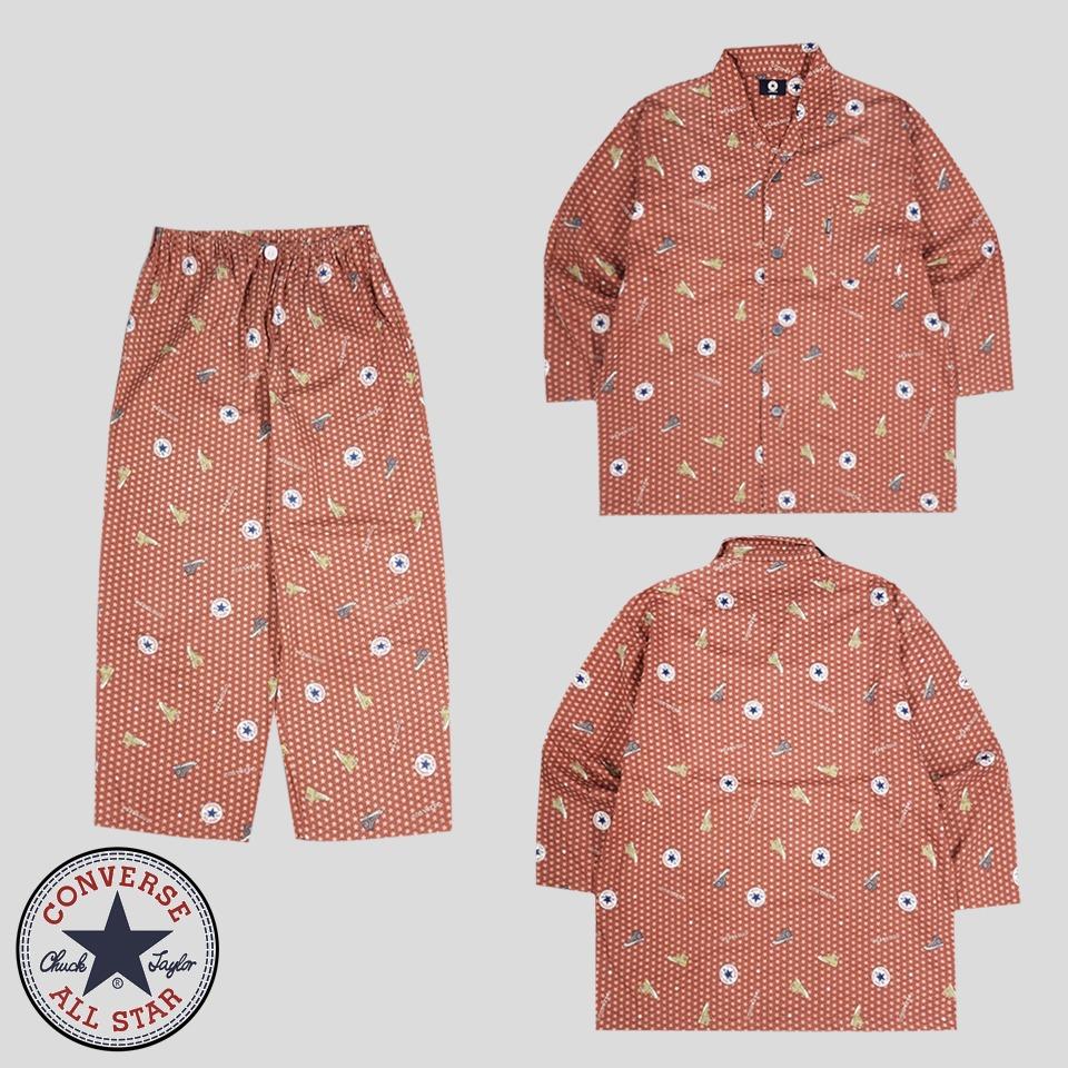 컨버스 올스타 JP 레드 슈즈 스타패턴 코튼100 파자마 수면잠옷 홈웨어 나이트웨어 슬립웨어 셋업 L