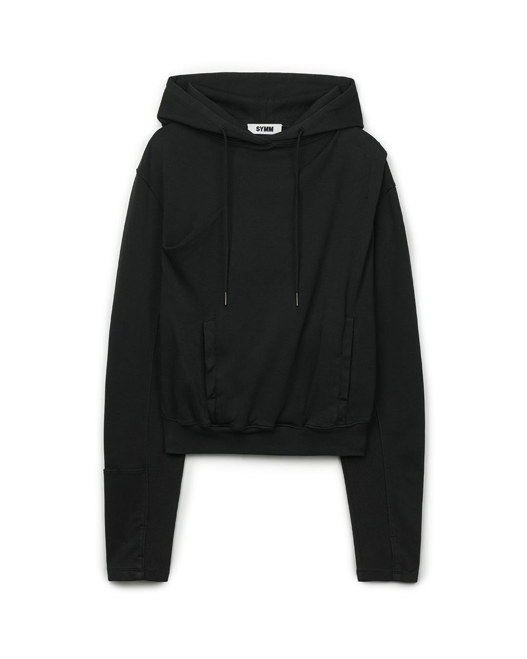 W Draped Hoodie (Black)