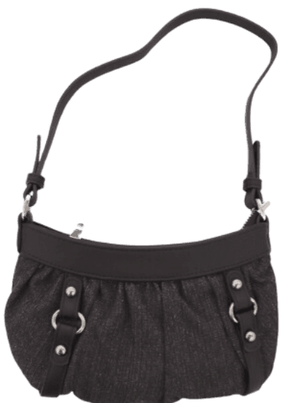 Shackle Y2K Denim Buckle Shirring Mini Shoulder Bag