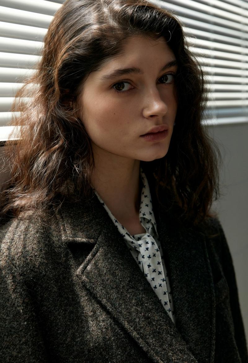 [2nd RESTOCK] HERRINGBONE BOUCLE WOOL JACKET KHAKI BROWN