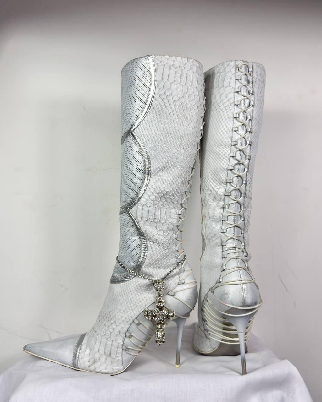 El Dante’s Couture Vintage Leather Corset Boots 38/39