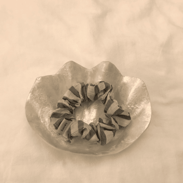vintage hair ruffle (Mini) - Ash stripe