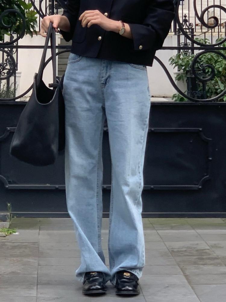 (연청S당일) 베르가못 다이애나 데님 팬츠, 코튼 일자핏 데님 팬츠 1color