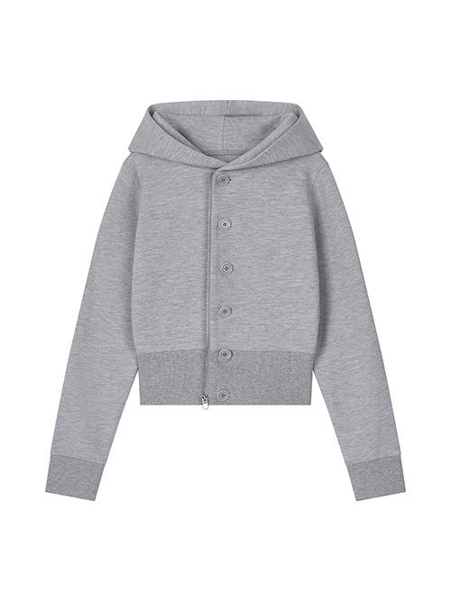 [CLaddA] button 2way zip-up, gray