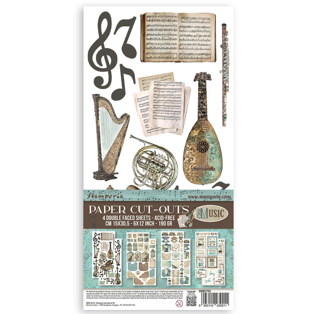 Stamperia 스탬페리아 Music Paper cut-outs Double Face 페이퍼 컷아웃