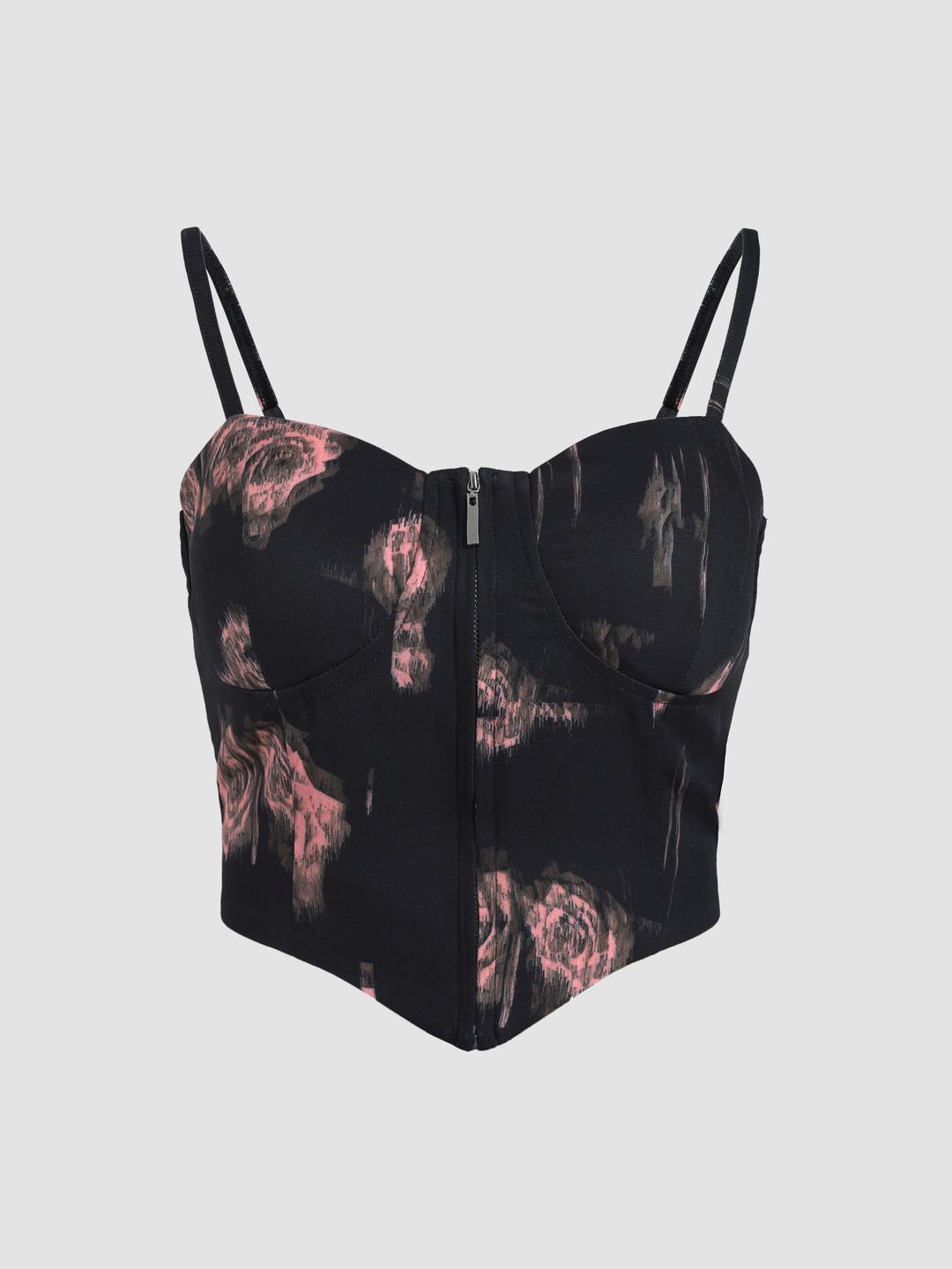 Midnight Rose Zip Up Corset