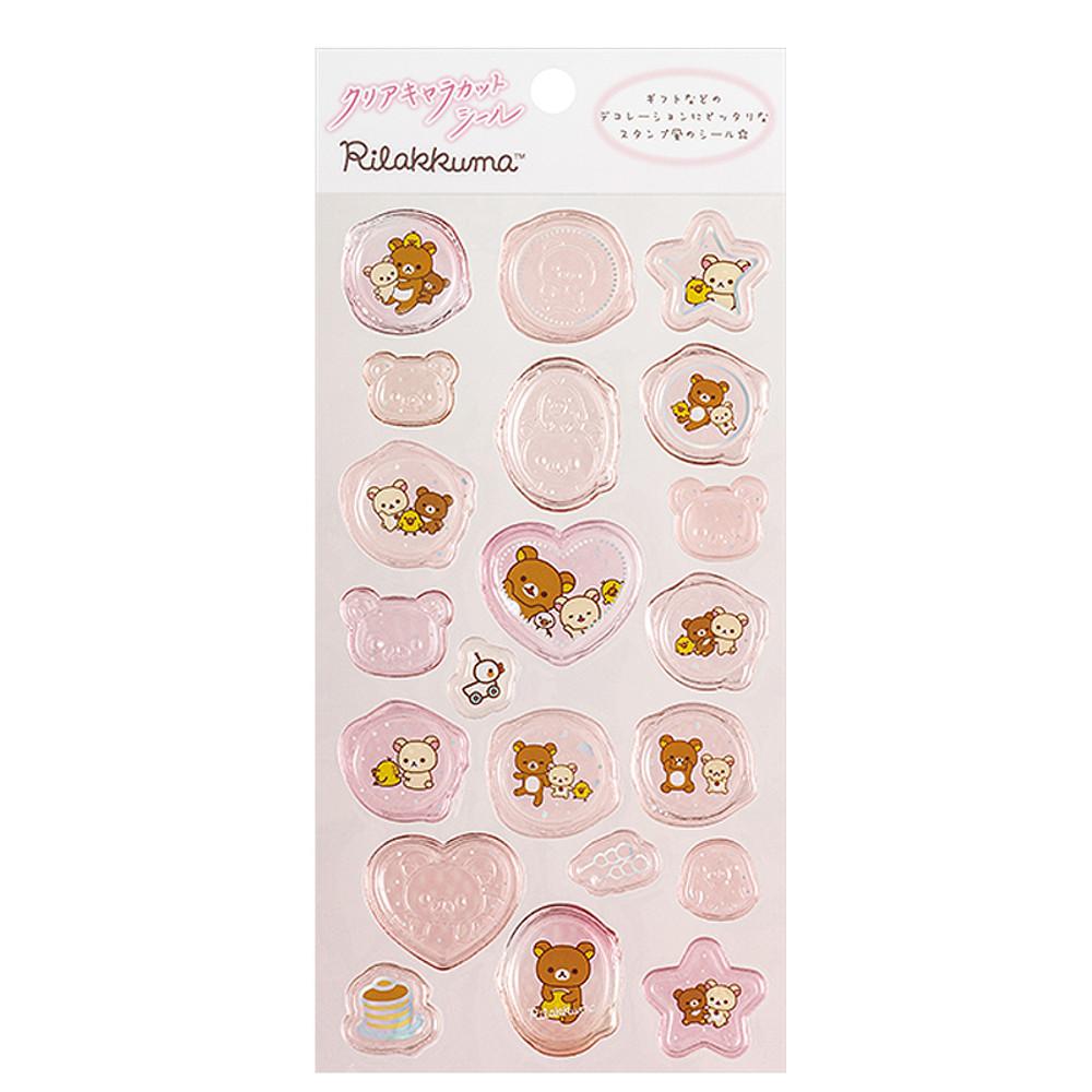 리락쿠마 실링 스탬프모양 스티커 핑크