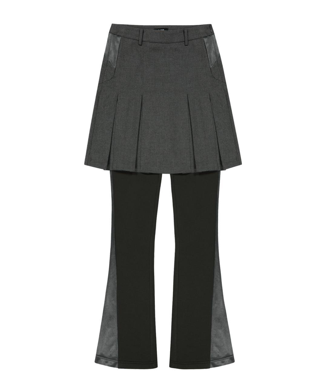 Pleated Jersey Skirt Pants / Grey