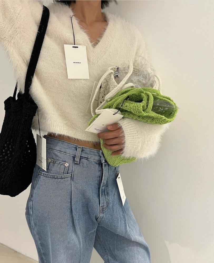 SALE 아 라당일/WR 날개사 브이넥 투웨이 니트 4colors