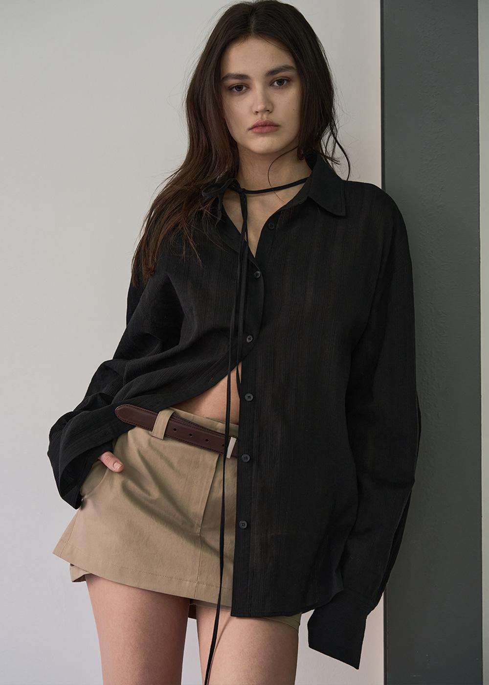 LOOSE FIT STRAP SHIRT_BLACK