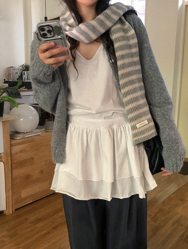 스프링콤마 [하객룩] 파핏 레이어드나시미니원피스 (그레이,아이보리-단독주문만 당일 출고 가능!)