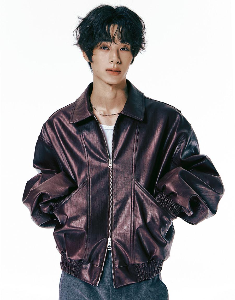 [0079] Star Stud Leather Blouson - Wine