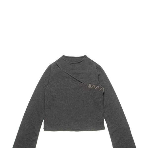 CUT OUT KNIT CROP TOP_CHARCOAL