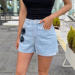 옆트임 하이웨스트 청반바지 PT18915F 휴양지 비치웨어 데님 숏팬츠