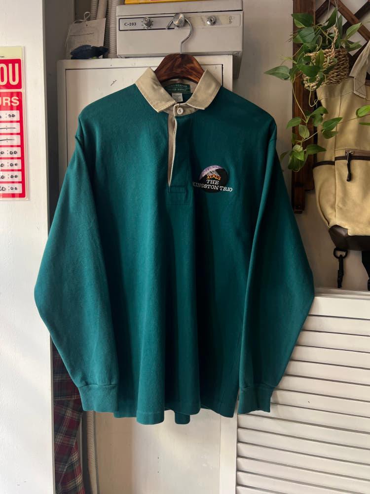 [M]USA 빈티지 그린 럭비 티셔츠