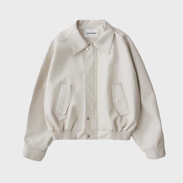 465 VEGAN LEATHER BLOUSON_CREAM