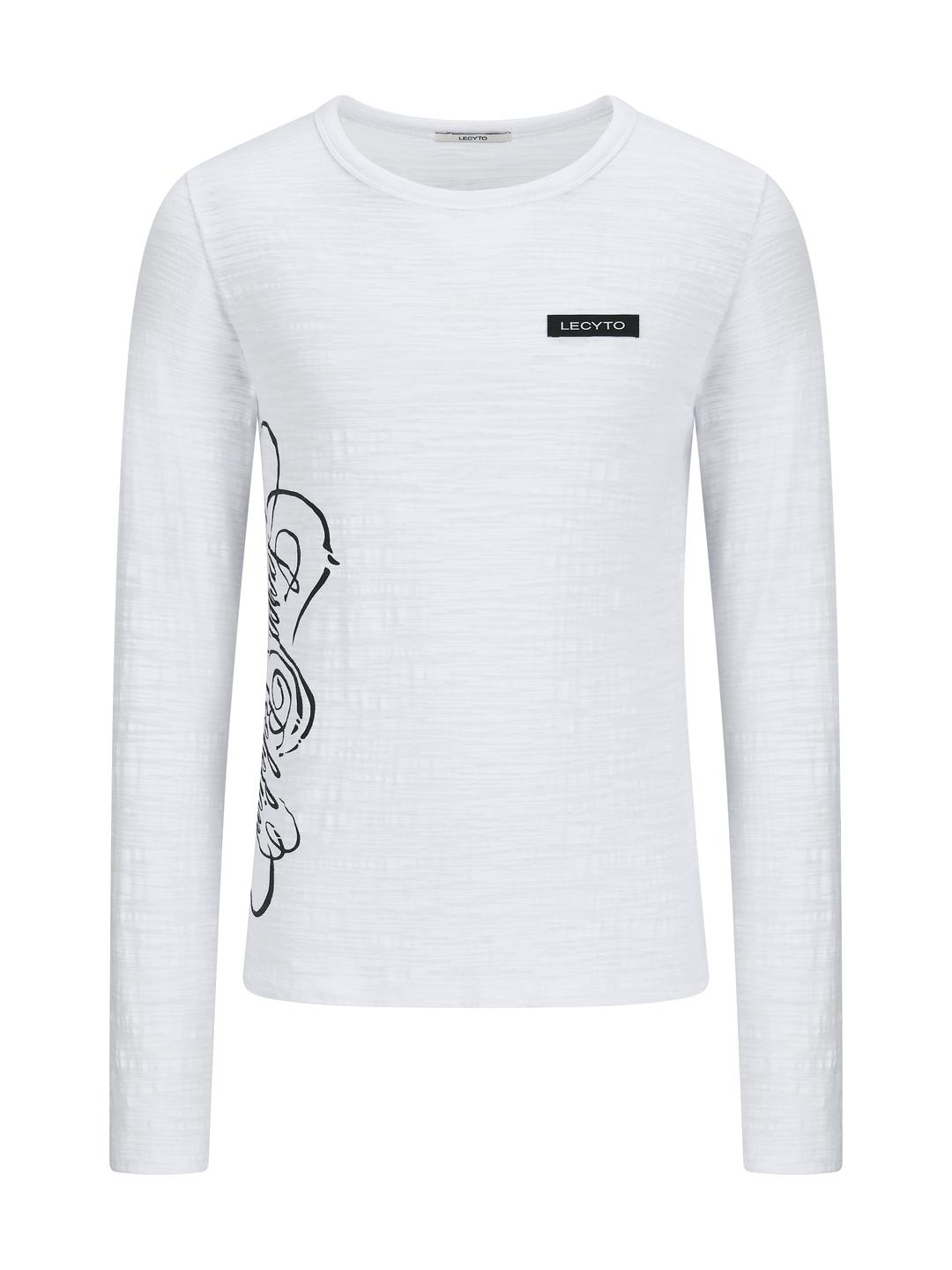 Side Script Long Sleeve_[White]