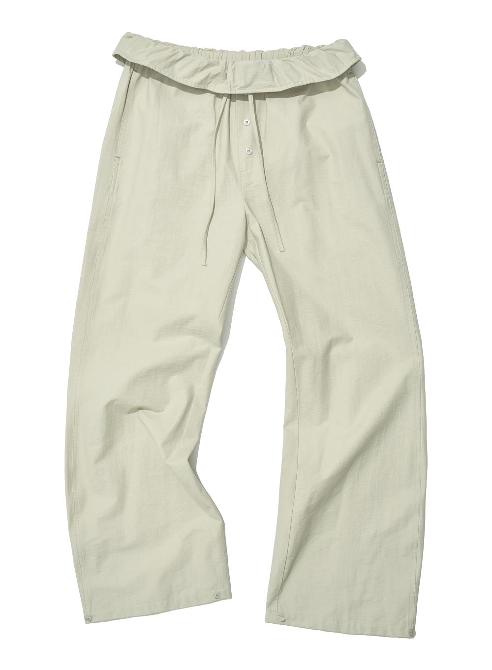 [WOMEN] 2WAY FRILL TURNOVER WAIST PANTS_KHAKI BEIGE