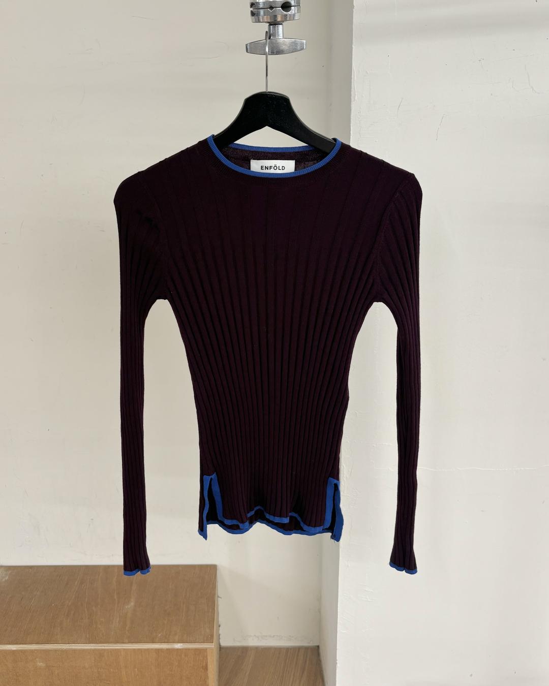 엔폴드 버건디 울 니트