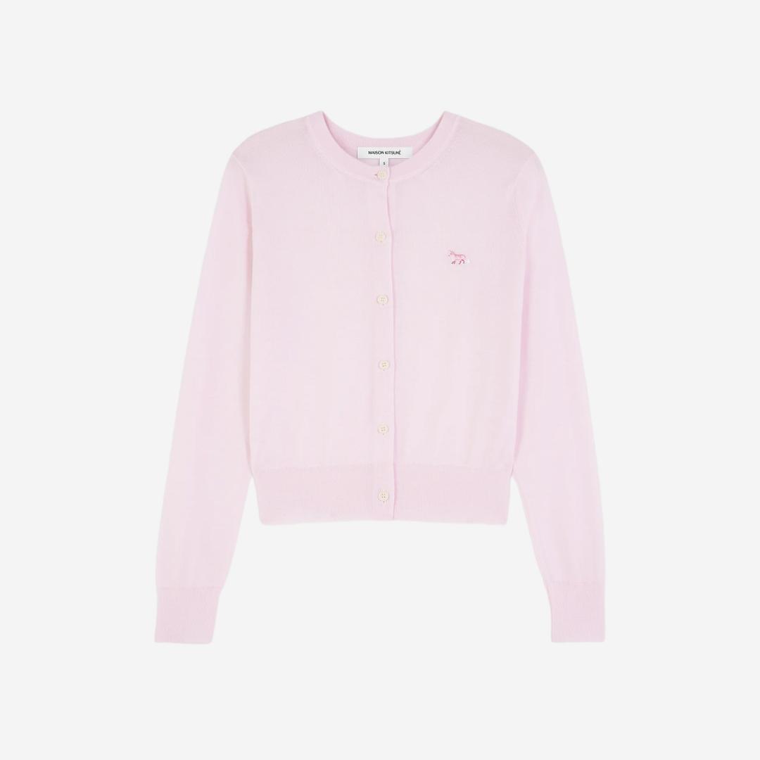 (W) Maison Kitsune Baby Fox Patch Regular Cardigan Pale Pink
