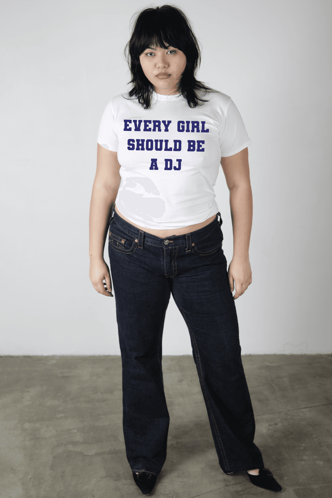 EVERY GIRL SHOULD BE A DJ BABY TEE - S / White