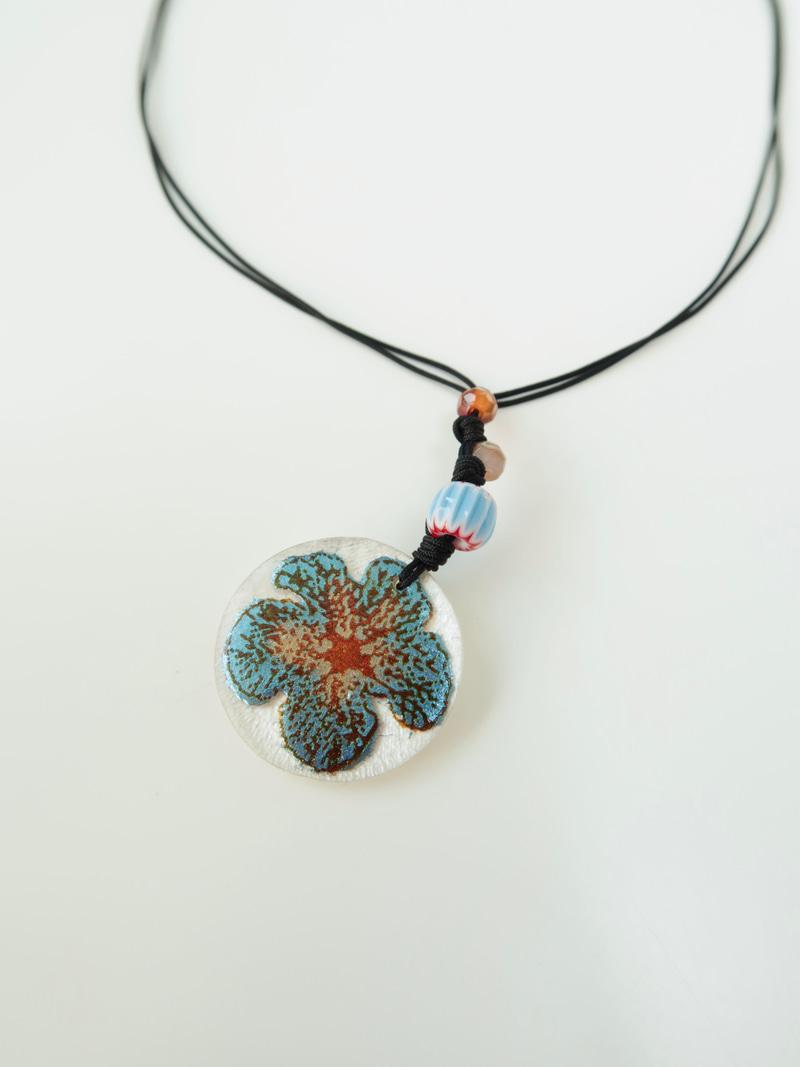 Postcard flower necklace