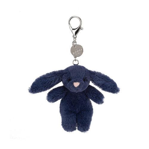bashful  bunny navy bag charm