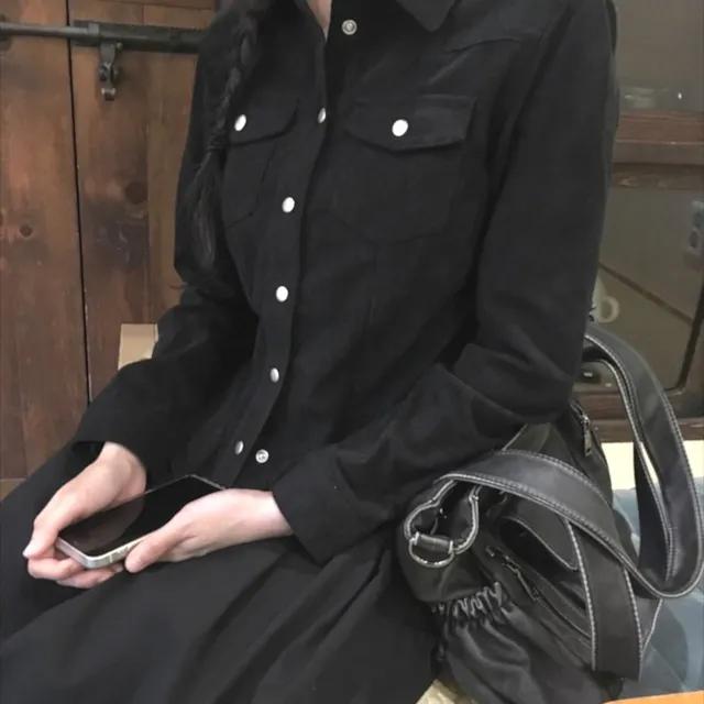 [가을 신상 할인🍂] 코듀로이 슬림 버튼 골덴 긴팔 셔츠