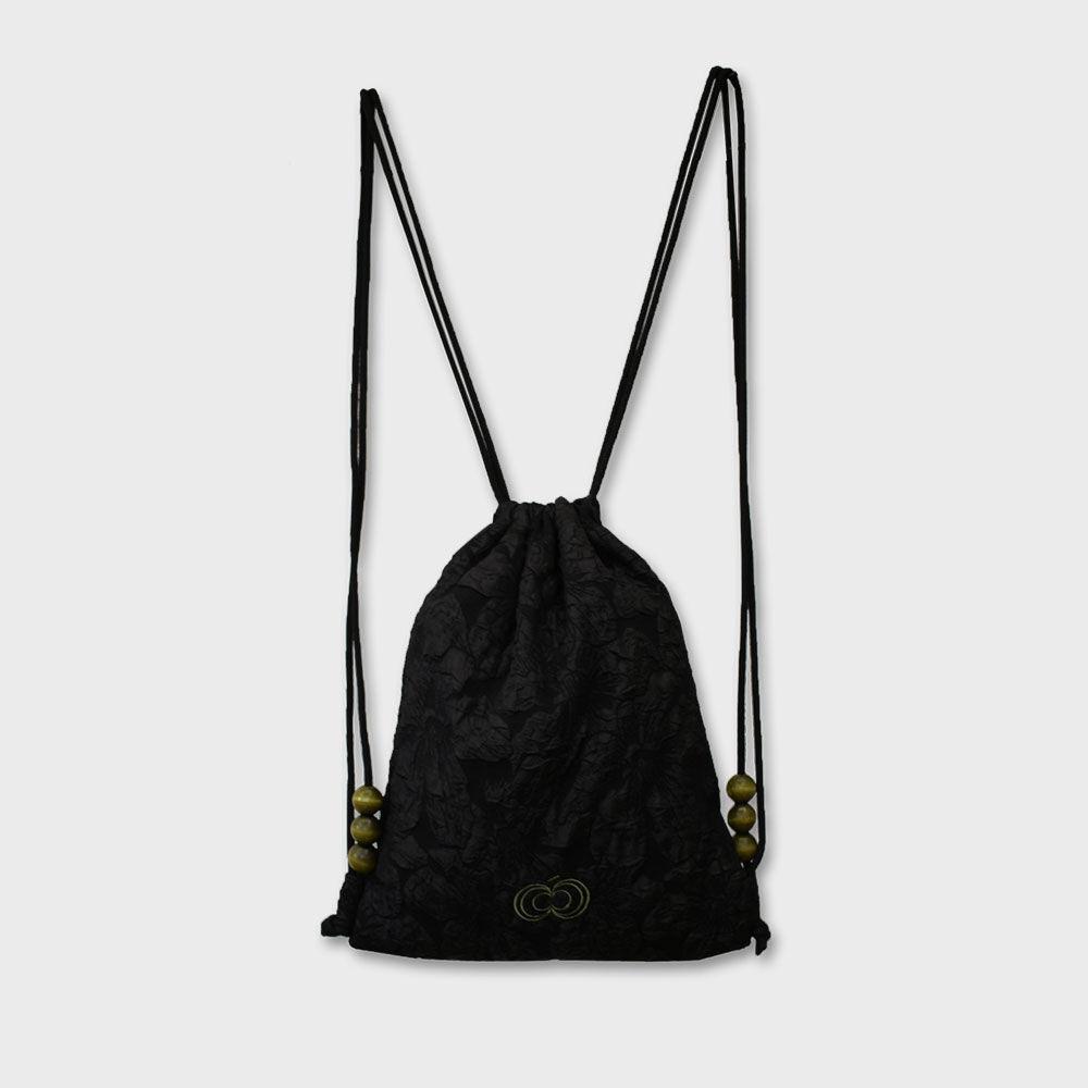 Tenchijin String Bag Jaquard Black