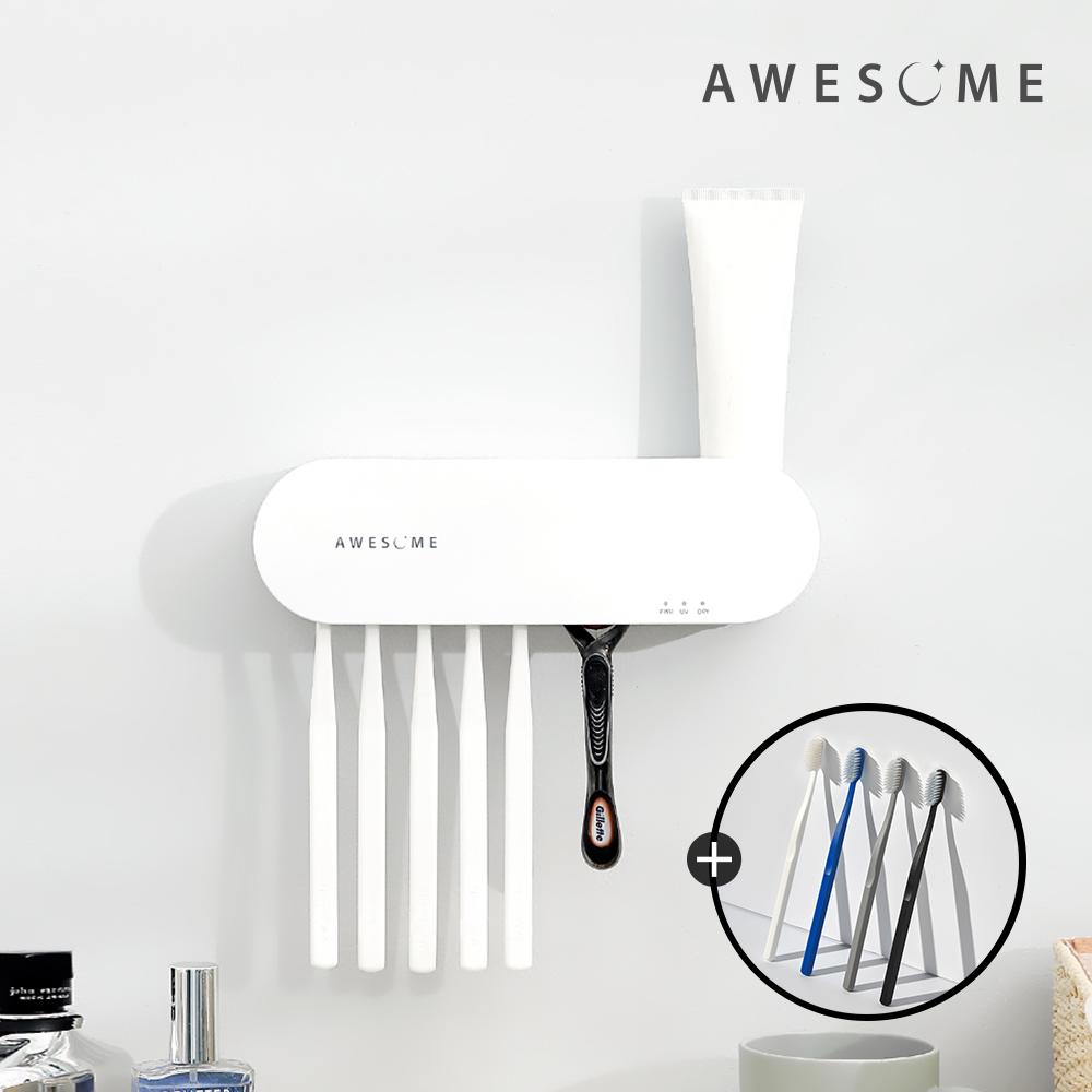 "결혼/집들이 선물" [어썸] 스테인레스 3단계 살균 건조 칫솔 살균기 + 칫솔 + 쇼핑백