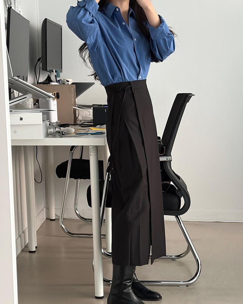 [스트랩 롱스커트(블랙)] 키작은여자 키작녀 치마