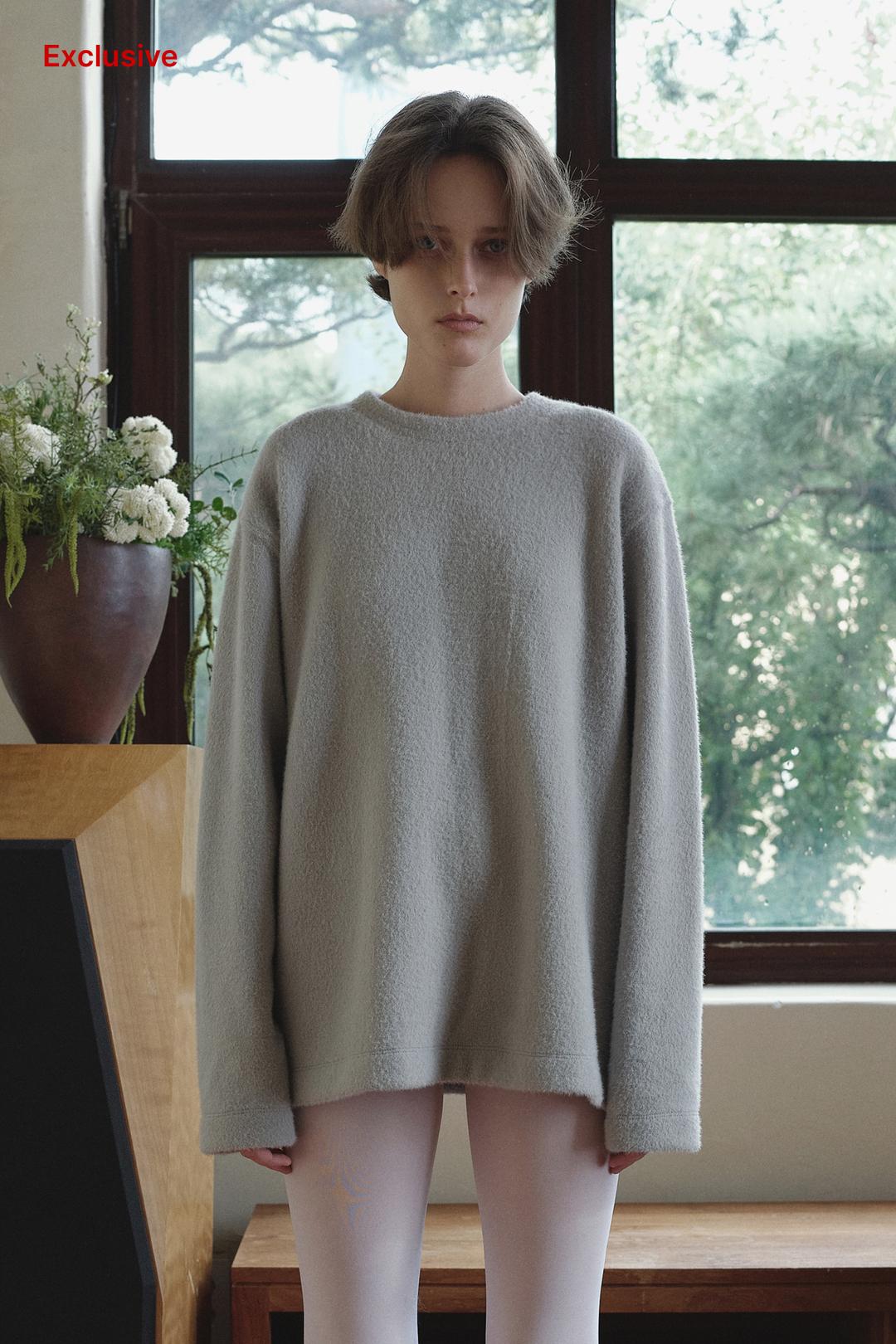 [10/24 PRE-ORDER] [EXCLUSIVE] FUZZY LOOSE T-SHIRT_LIGHT GREY