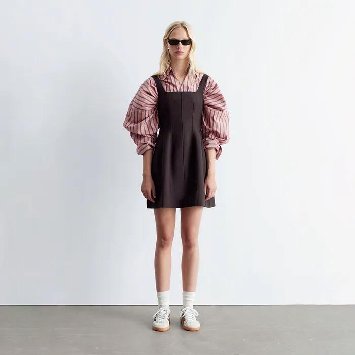 코르셋 미니 드레스 (Dark Brown)