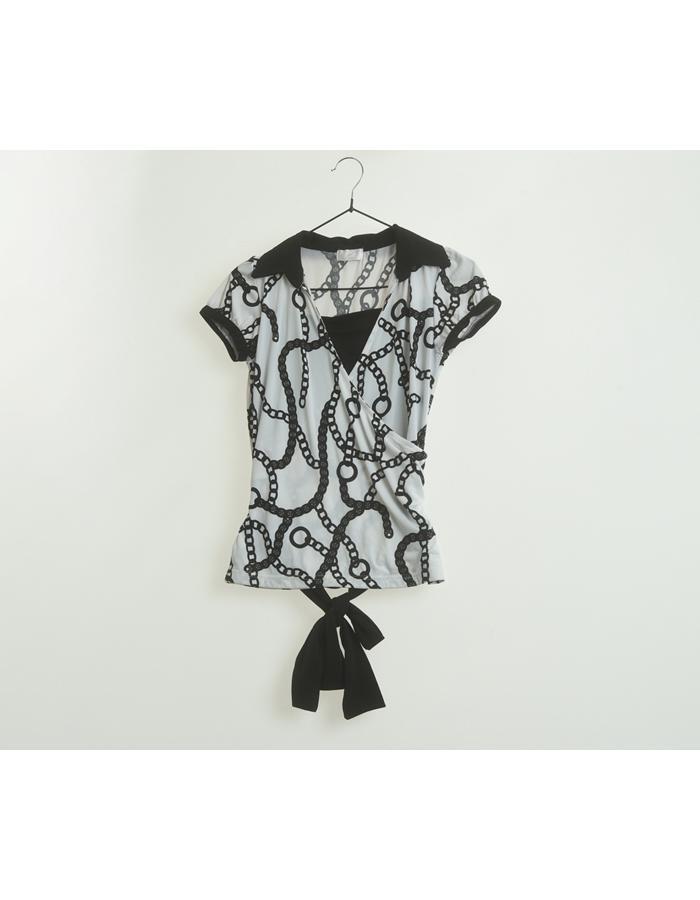 WHITE LABEL 폴리 패턴 탑 / WOMAN S