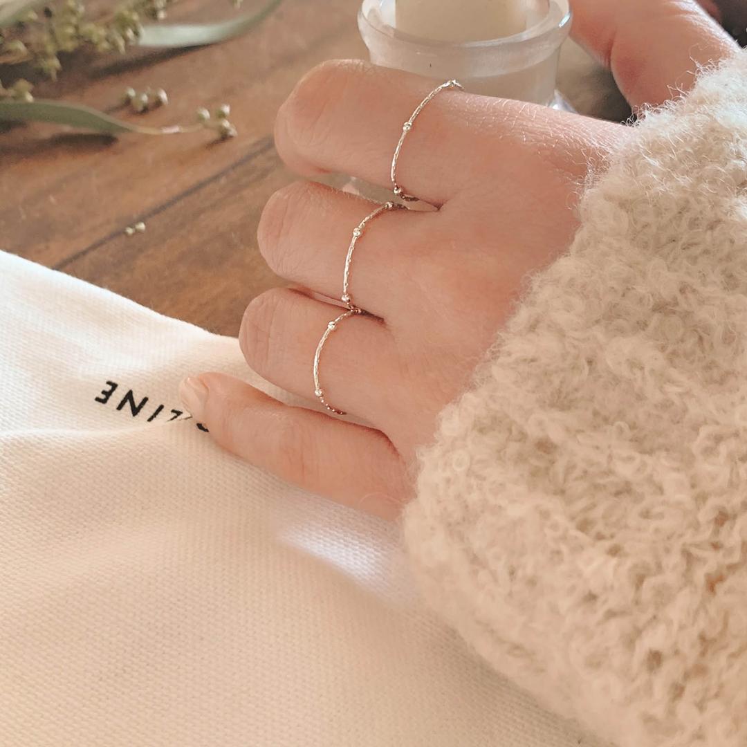 로스도스 [1+1/순은]제작 수입 체인 실반지 세트 sil ring