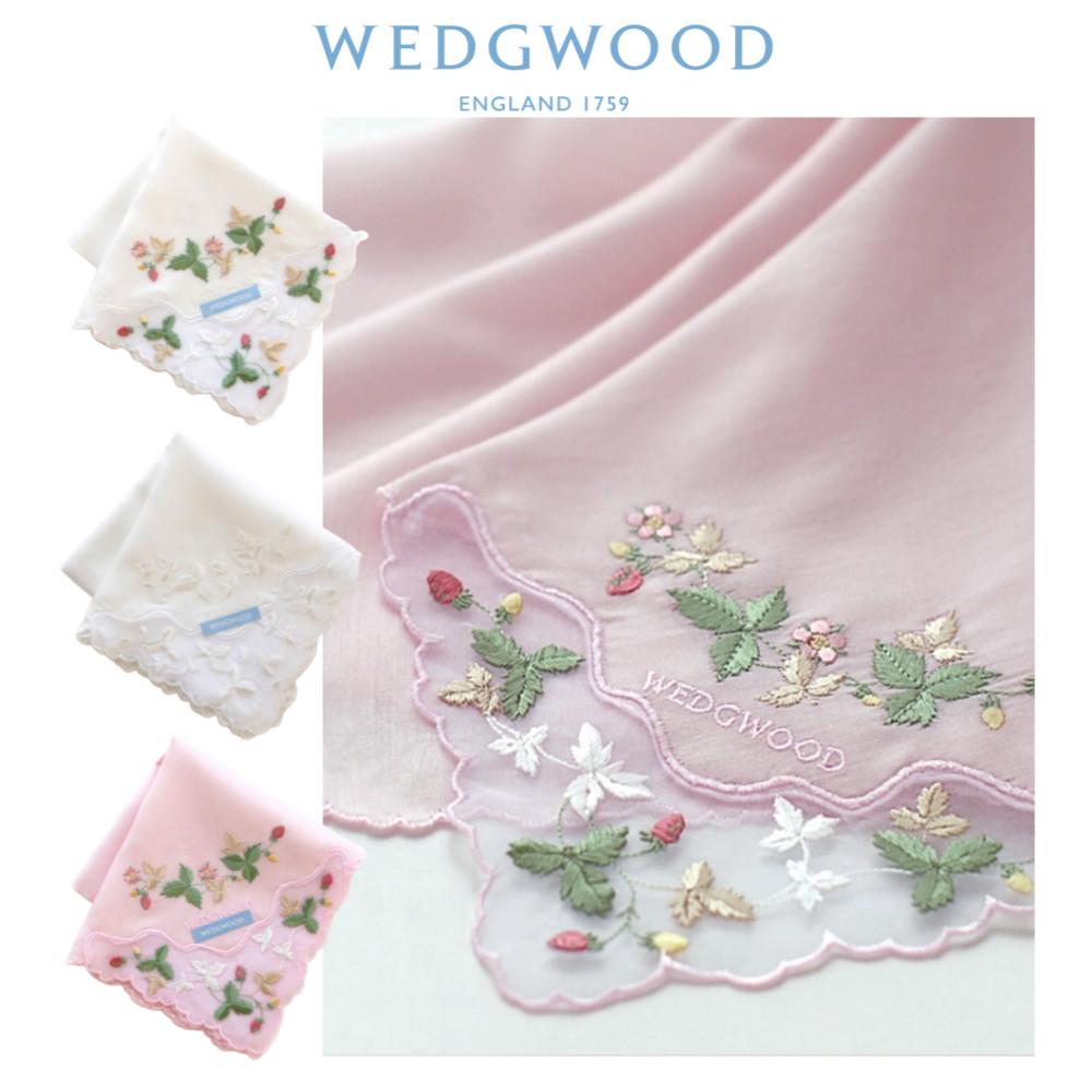웨지우드 와일드스트로베리 레이스 자수 여성 손수건 일본 백화점 선물포장