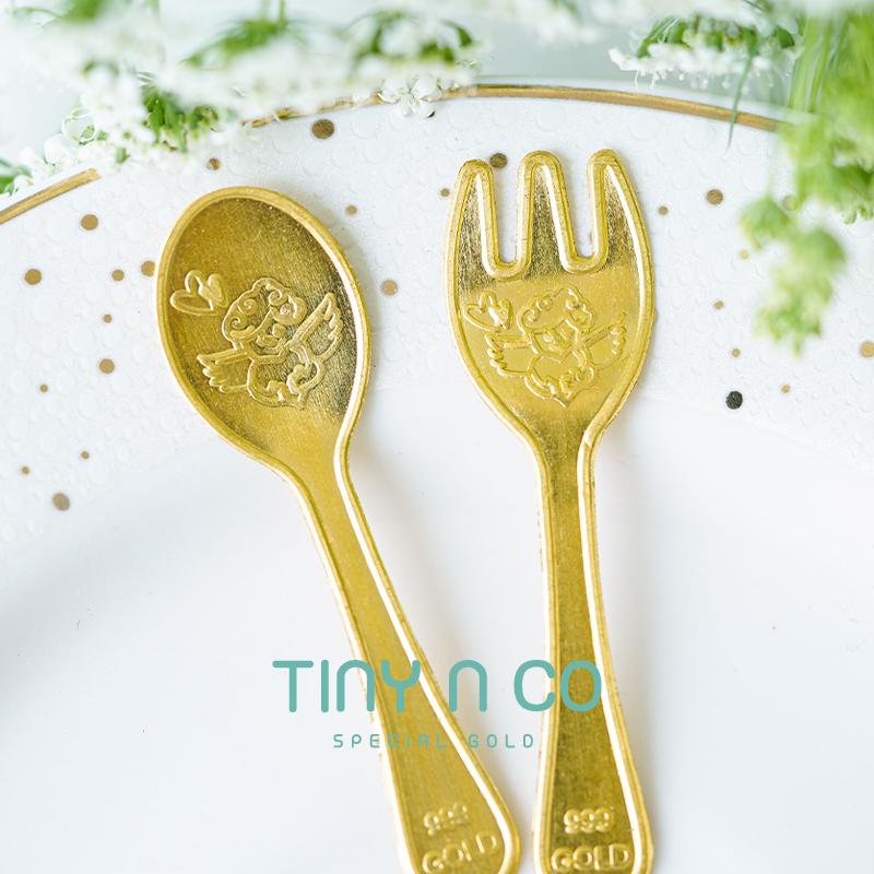 [1g 타이니앤코] 순금 24K 금수저/금포크 골드바 아기 백일 첫돌반지
