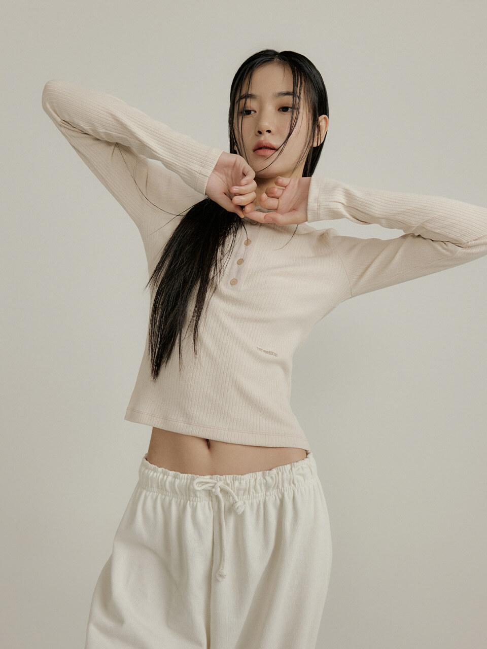 [리퍼브]에센셜 헨리넥 긴팔 티셔츠_3COLORS