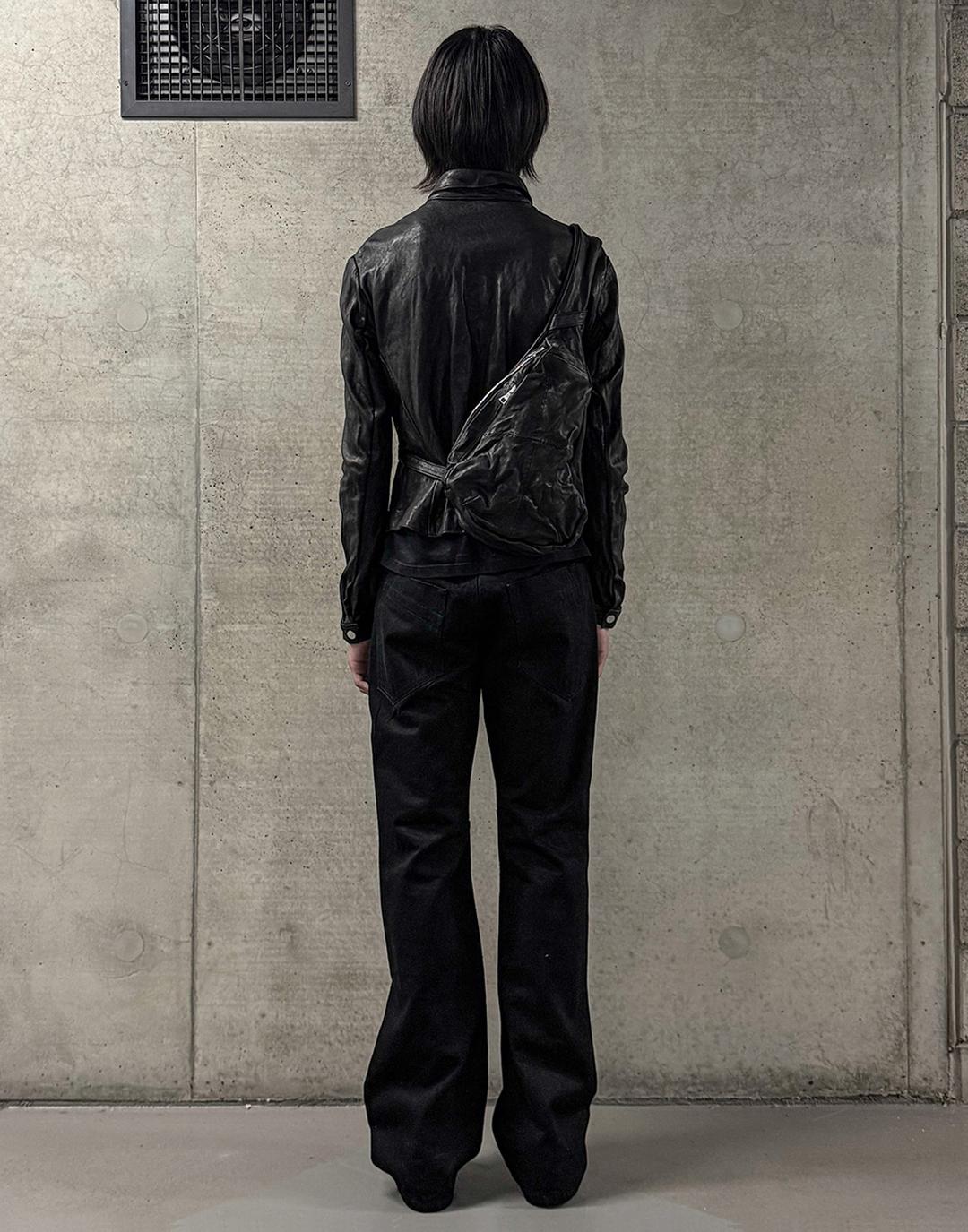 Leather Sling Bag (Black)