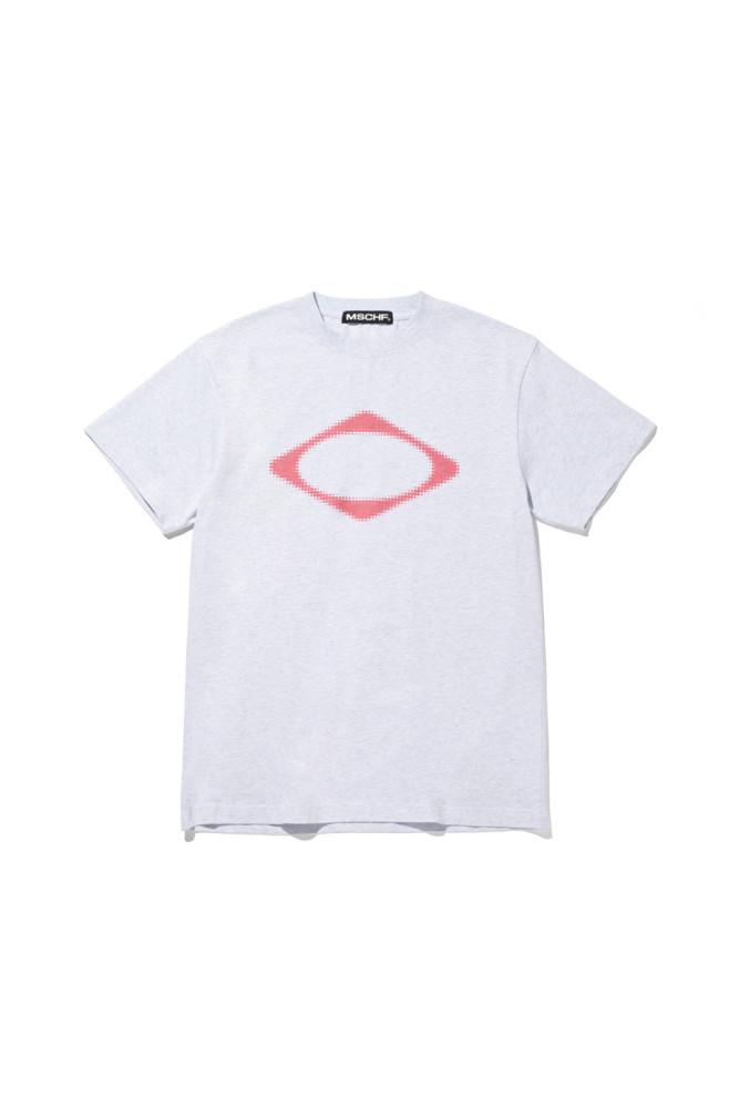 미스치프 MISCHIEF RHOMBUS BLUR T-SHIRTS BASIC MELANGE GREY