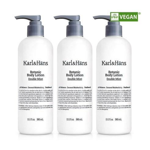 칼앤한스 보타닉 바디로션 더블민트, 390ml, 3개 - 바디로션 | 쿠팡