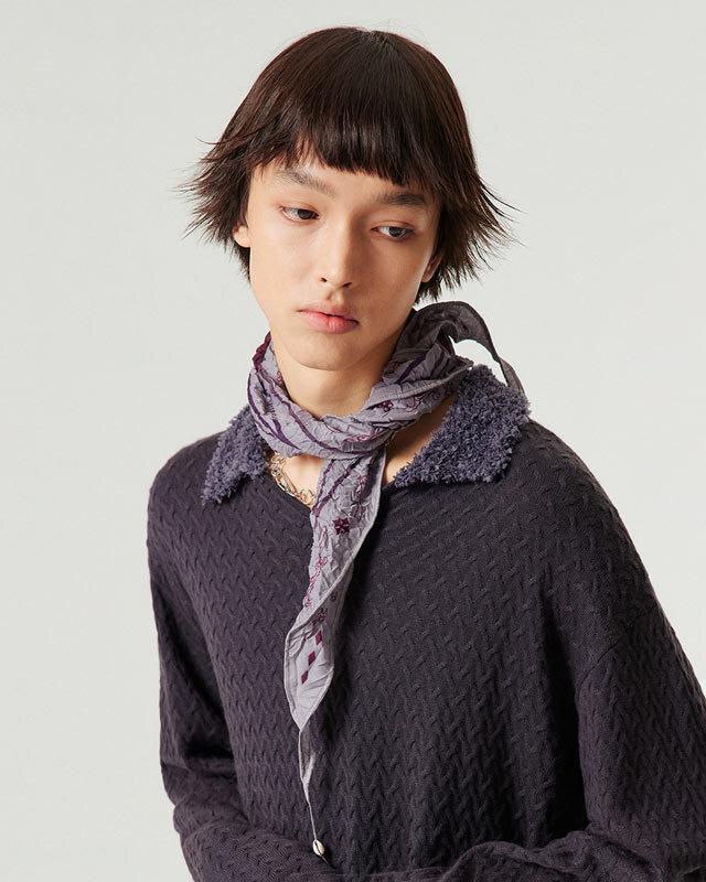 SIMPLE PROJECT 텍스처 패턴 스카프 (3 컬러)