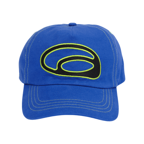 oval logo contrast canvas cap - navy