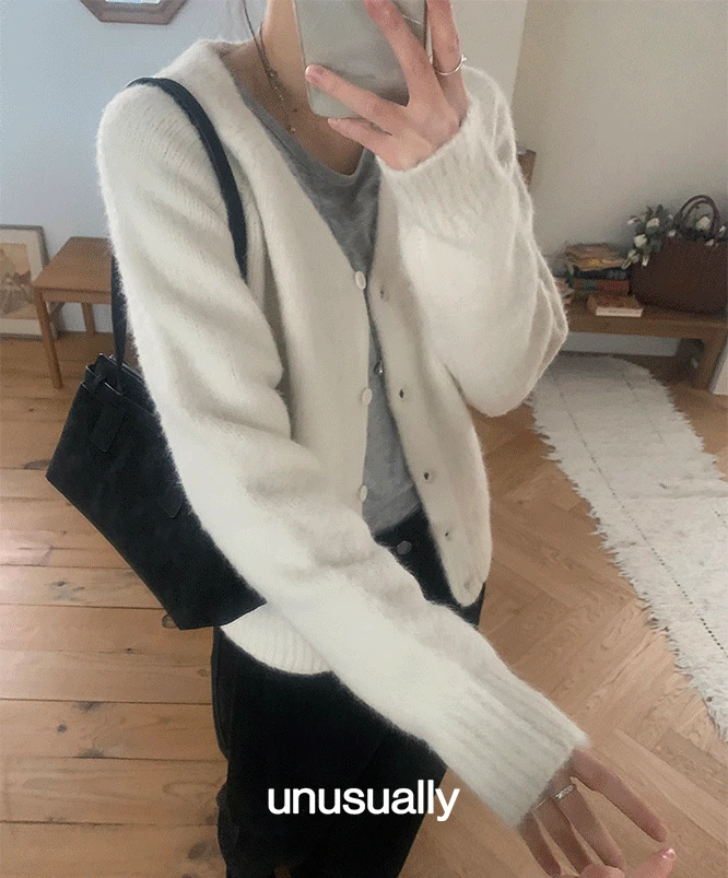 [⛄겨울신상/당일발송] 언유즈얼리 나이스 브이넥 가디건 (6color) 제작/여리핏/v넥/루즈핏/오버핏가디건/레글런/나그랑