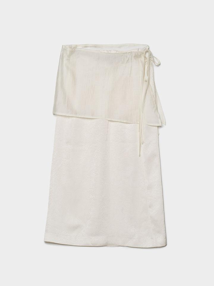 [3rd] Strap Layered Skirt (Ivory)
