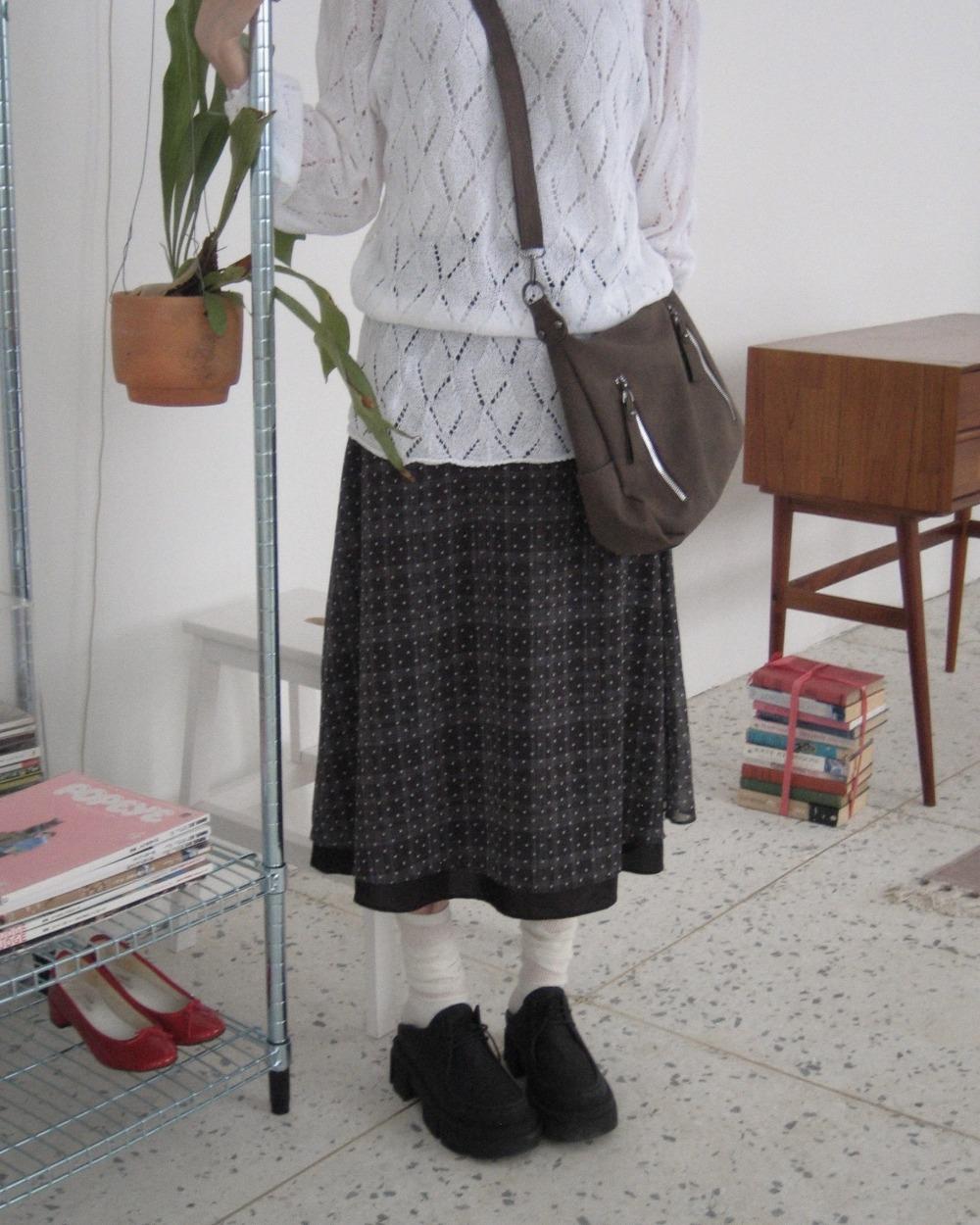 언버티 oreo dot layered long sk